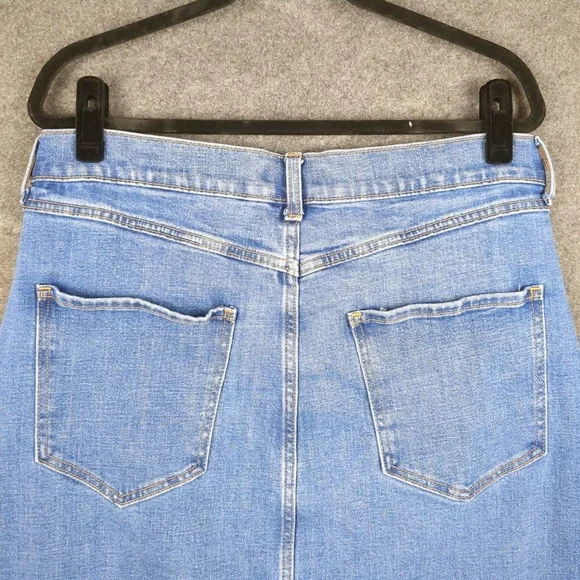 Banana Republic Regular Fit Denim Button Front Midi Skirt Size 32 14 - Picture 6 of 10